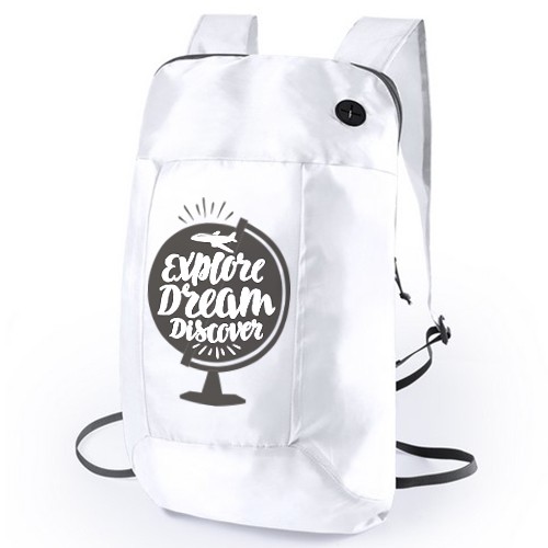 Personalisierter faltbarer Rucksack aus weichem Polyester - Orlando