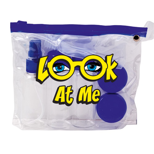 Personalisierte Kosmetiktasche inklusive Reise-Flaschenset 16,5 x 13 x 3,3 cm - Roxane
