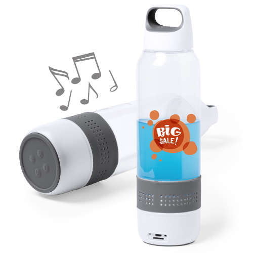 Bedruckte Trinkflasche mit Bluetooth Lautsprecher 500 ml - Nils