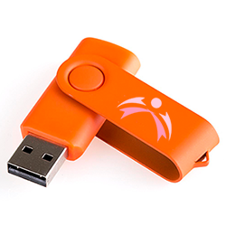USB Stick bedrucken 8 GB mit drehbarem Metalldeckel - Maracuja