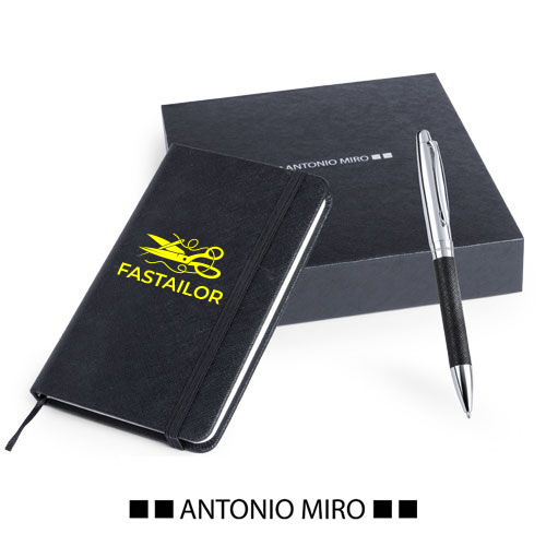 Notizbuch Set gestalten schwarz Antonio Miró mit Kugelschreiber - Chicago