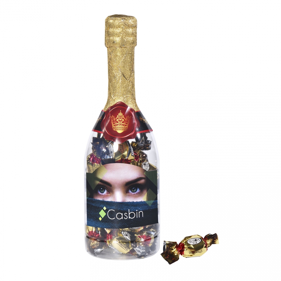 Bouteille De Champagne Personnalisee Avec Bonbons Au Chocolat Onyx