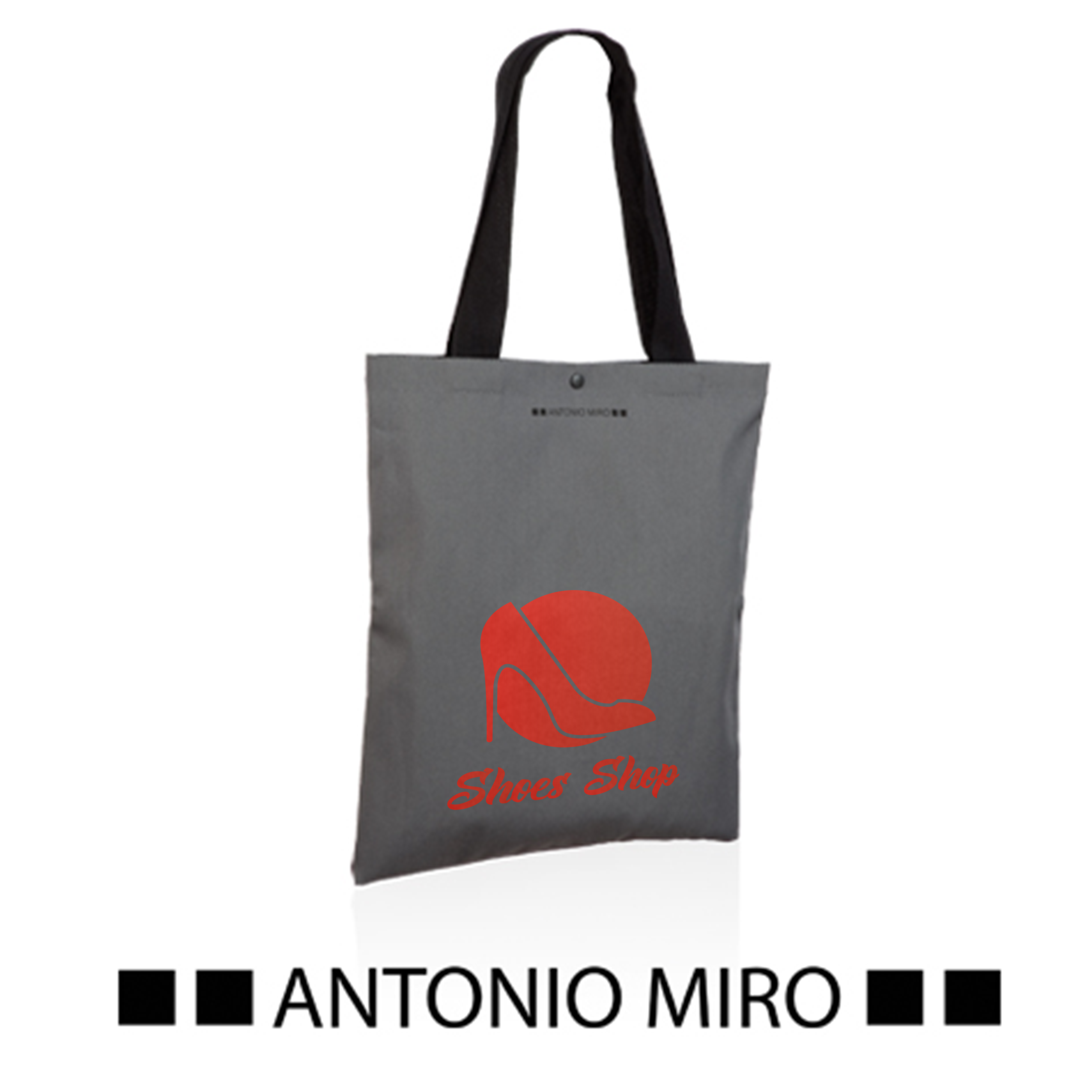 Bedruckte Einkaufstasche von Antonio Miro mit schwarzen Henkeln - Gasira