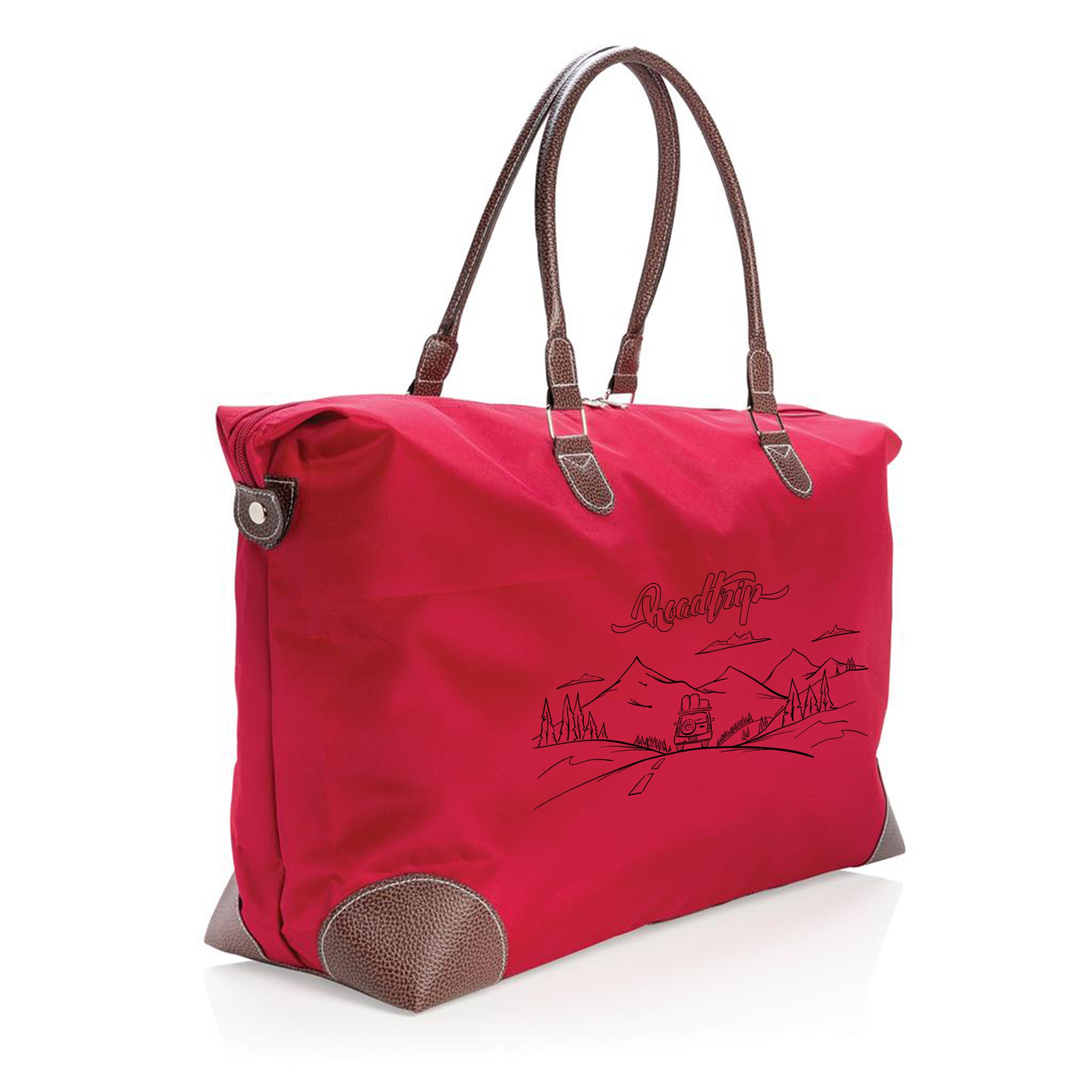 Reisetasche bedrucken mit braunen Henkeln - Beirut