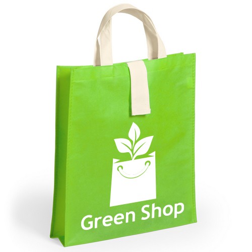 Bedruckte Stofftasche aus Vliesstoff mit Klettverschluss 80 g/m² - Frankfurt