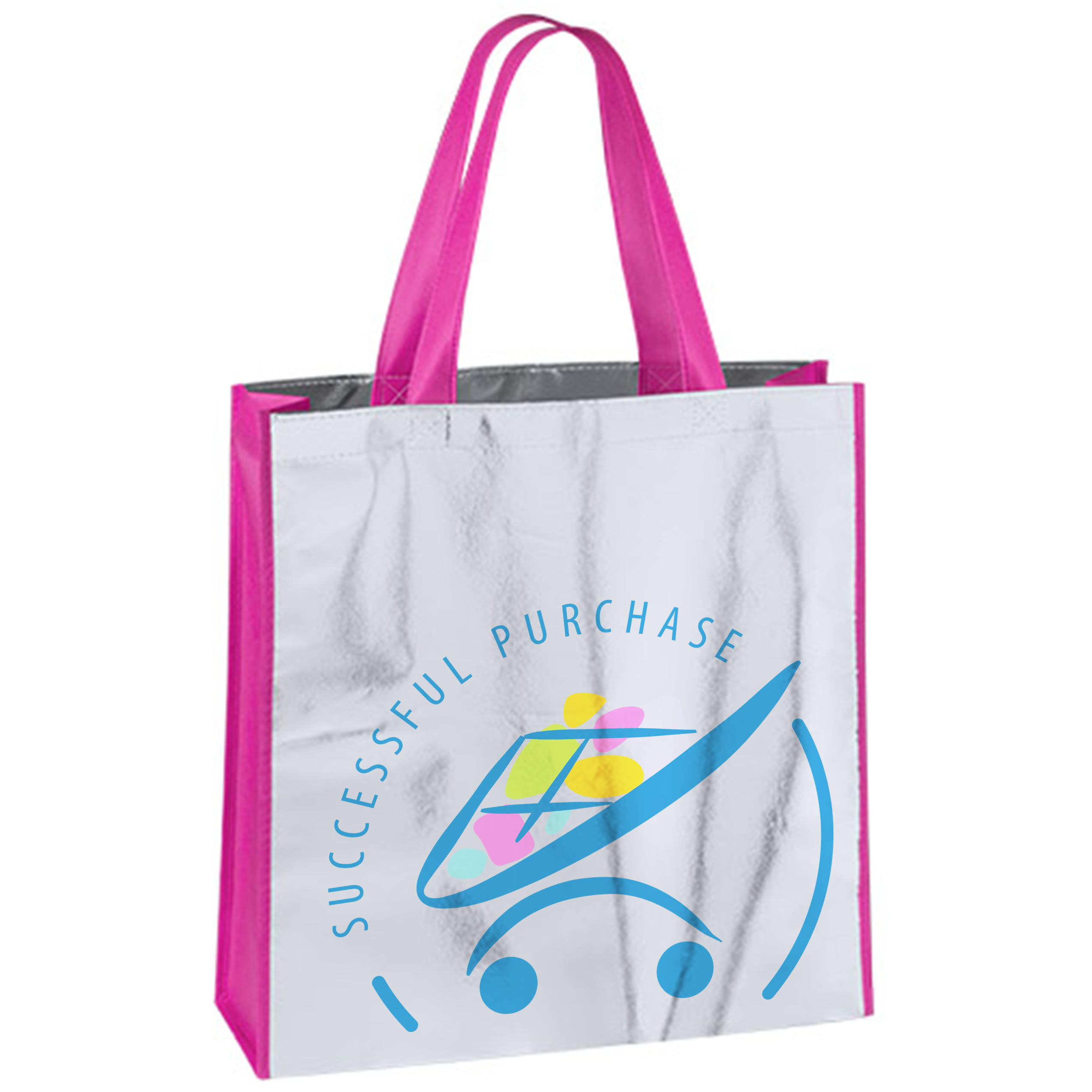 Bedruckte Stofftasche aus laminiertem Vliesstoff mit Metalleffekt 120 g/m² - Hagen