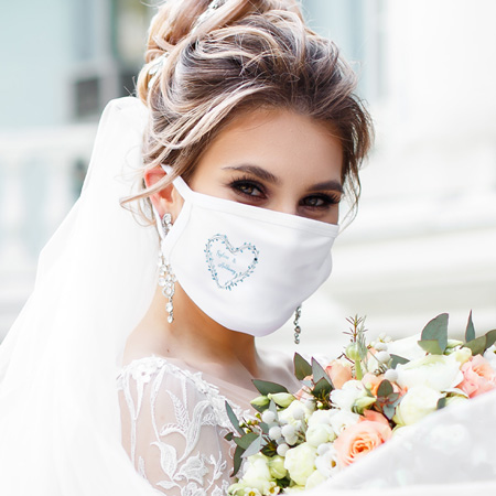 Mundschutzmaske für Hochzeit bedrucken